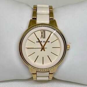 Anne Klein women’s watch 37mm round case quartz analog gold tone 5.5” running